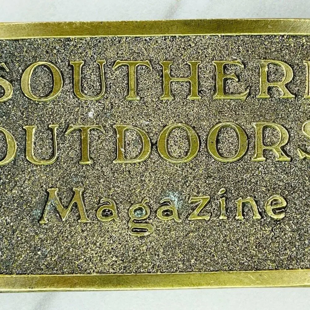 Vintage 1982 Great American Buckle Co Southern Outdoors Magazine Belt Buckle ✨
